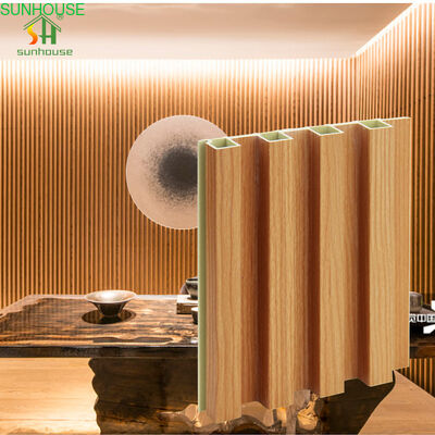 Modern Design Easy Install WPC Fluted Wall Panel for Living Room Moisture Resistance Bamboo Plastic Sheet Board Interior Walls