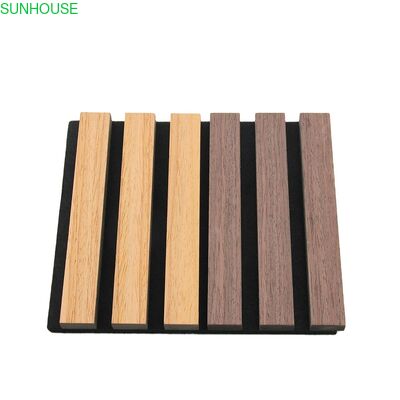 قیمت خوب Modern Design Natural Veneer Oak Polyester Acoustic Slat Wall Panel Wooden Decorative Panel for Living Room Graphic Solution آنلاین