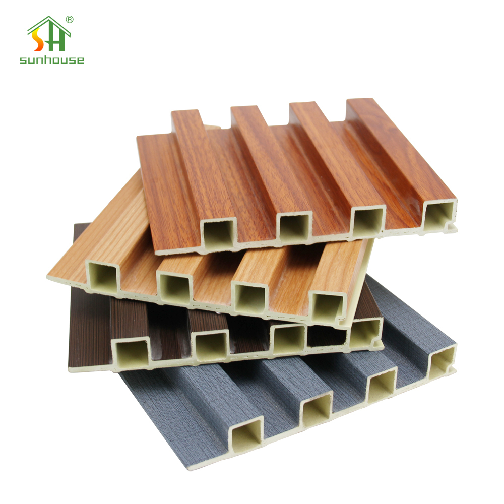Spot Goods Waterproof WPC Wall Panel for Interior Design Fluted PVC Wooden Core Panel with Sag Resistance for Hotel Application