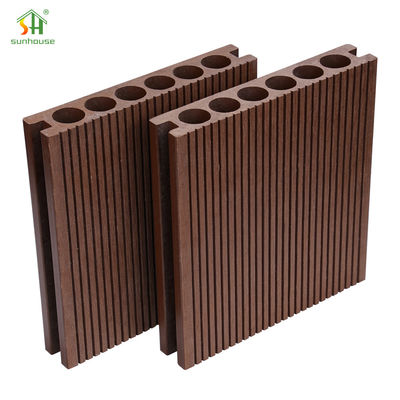 قیمت خوب 140x25mm WPC Co Extrusion Decking، کف کف پارچه ای چوبی پلاستیکی آنلاین