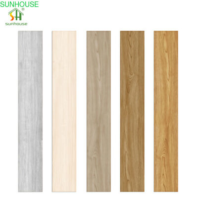 کفپوش کامپوزیت سنگی پلاستیکی SPC 6 میلی‌متری، ابعاد 7x48 اینچ، ضد آب، ضد لغزش R9، مقاوم در برابر آتش کلاس B برای مصارف مسکونی و تجاری سبک