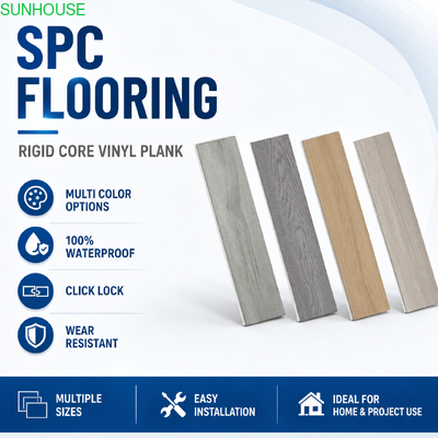 قیمت خوب کفپوش وینیل ضدآب ضد خش SPC با گزینه های لایه سایش سفارشی آنلاین
