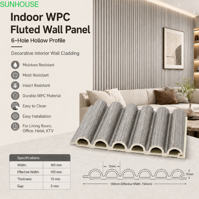 قیمت خوب صفحه دیوار داخلی WPC سطح پایان رنگ سازگاری و کیفیت فیلم راهنمای آنلاین