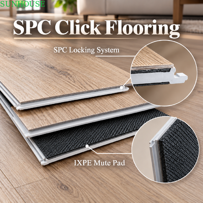 قیمت خوب راه حل کفپوش SPC تجاری برای هتل ها، ادارات، فروشگاه های خرده فروشی با سیستم تخته وینیل هسته سخت بادوام آنلاین