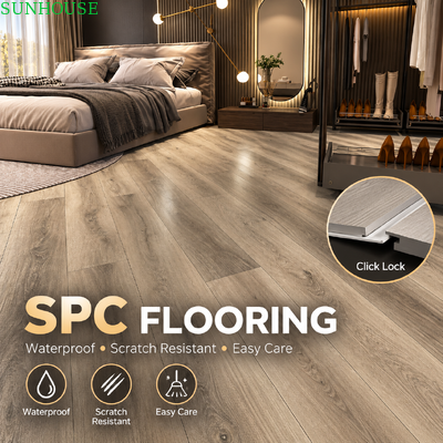 قیمت خوب کفپوش وینیل تخته‌ای سخت SPC کلیکی گواهی شده با انطباق EN ASTM FloorScore برای پروژه‌های ساختمانی جهانی آنلاین